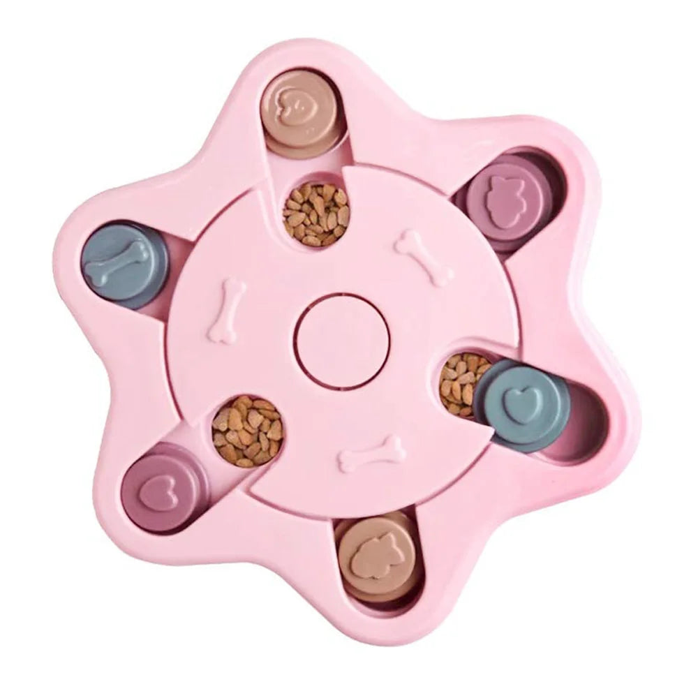 Dog Puzzle Toys Slow Feeder Increase IQ Interactive Turntable Toy Food Dispenser Slowly Eating Bowl Pet Cat Dogs Training Game