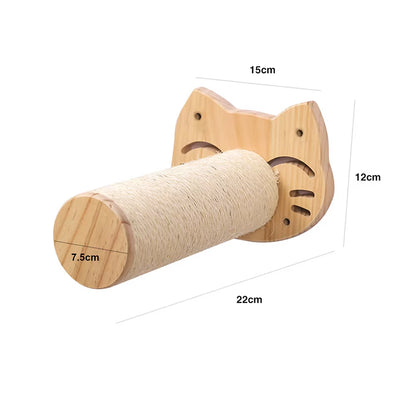 Wall Mounted Cat Shelves Scratching Post Wooden Cat Tree Perches for Wall Cat Steps Ladder Hammock Cat Climbing Wall Furniture
