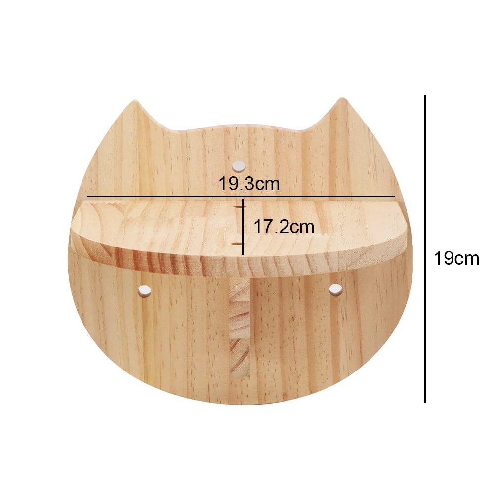 Wall Mounted Cat Shelves Scratching Post Wooden Cat Tree Perches for Wall Cat Steps Ladder Hammock Cat Climbing Wall Furniture