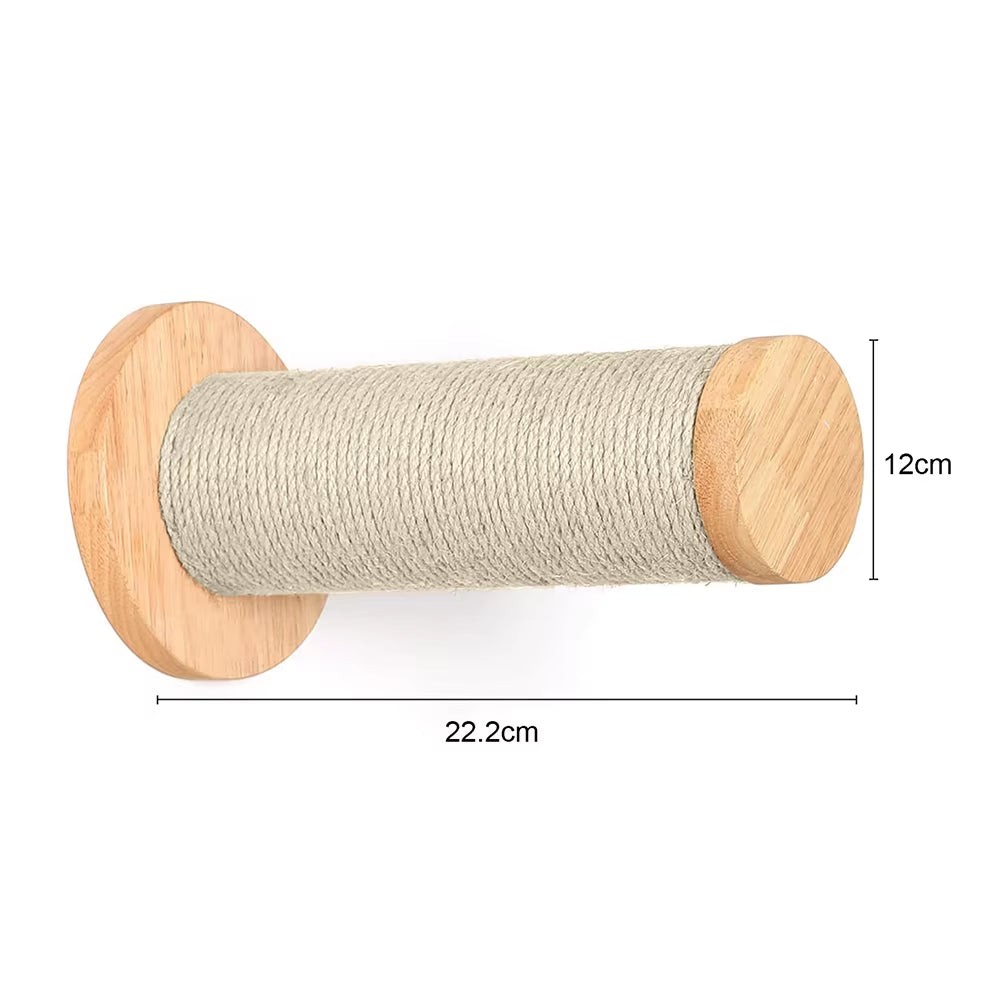 Wall Mounted Cat Shelves Scratching Post Wooden Cat Tree Perches for Wall Cat Steps Ladder Hammock Cat Climbing Wall Furniture