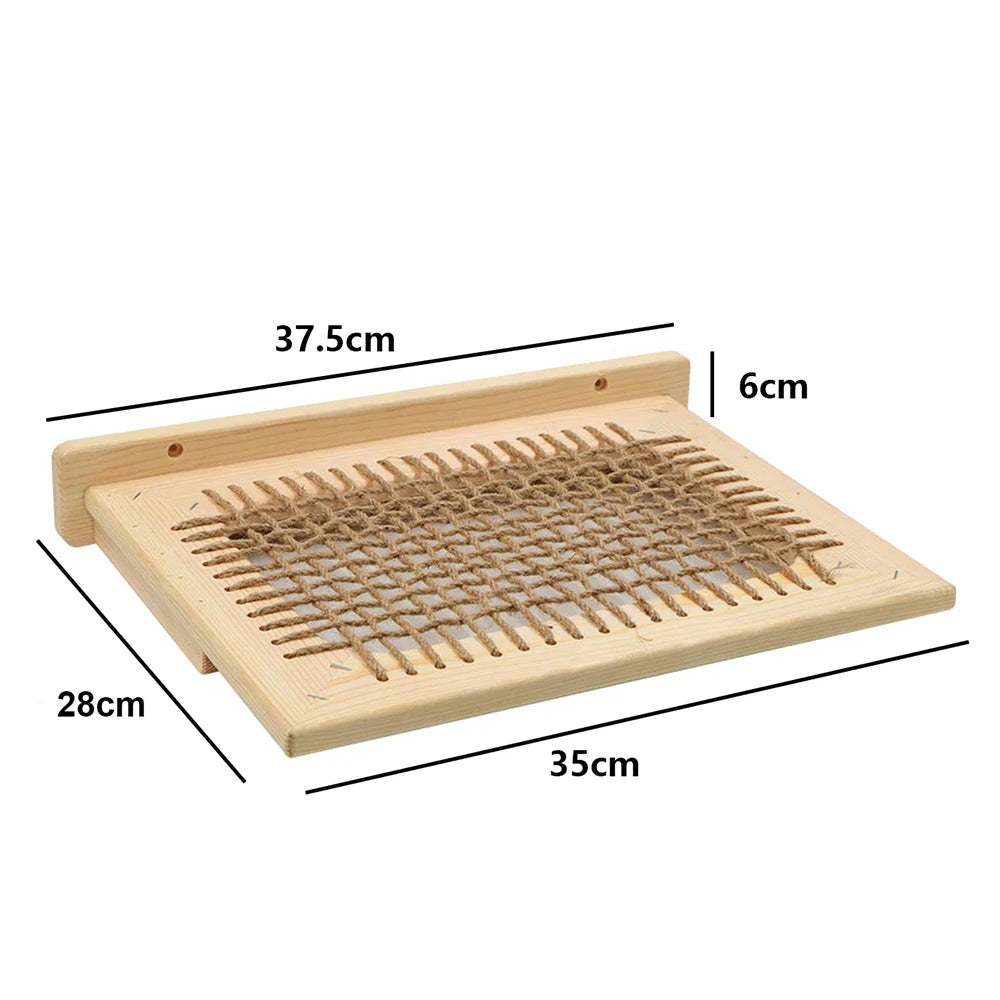 Wall Mounted Cat Shelves Scratching Post Wooden Cat Tree Perches for Wall Cat Steps Ladder Hammock Cat Climbing Wall Furniture