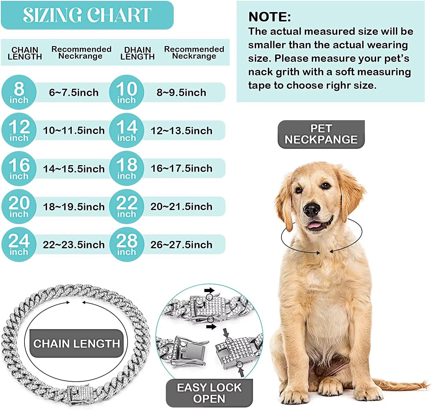 Luxury Cuban Link Cat Necklace Jewelry Rhinestone Collar Cat Gold Chain Kitten Wedding Prom Costume Accessories for Cats Puppy