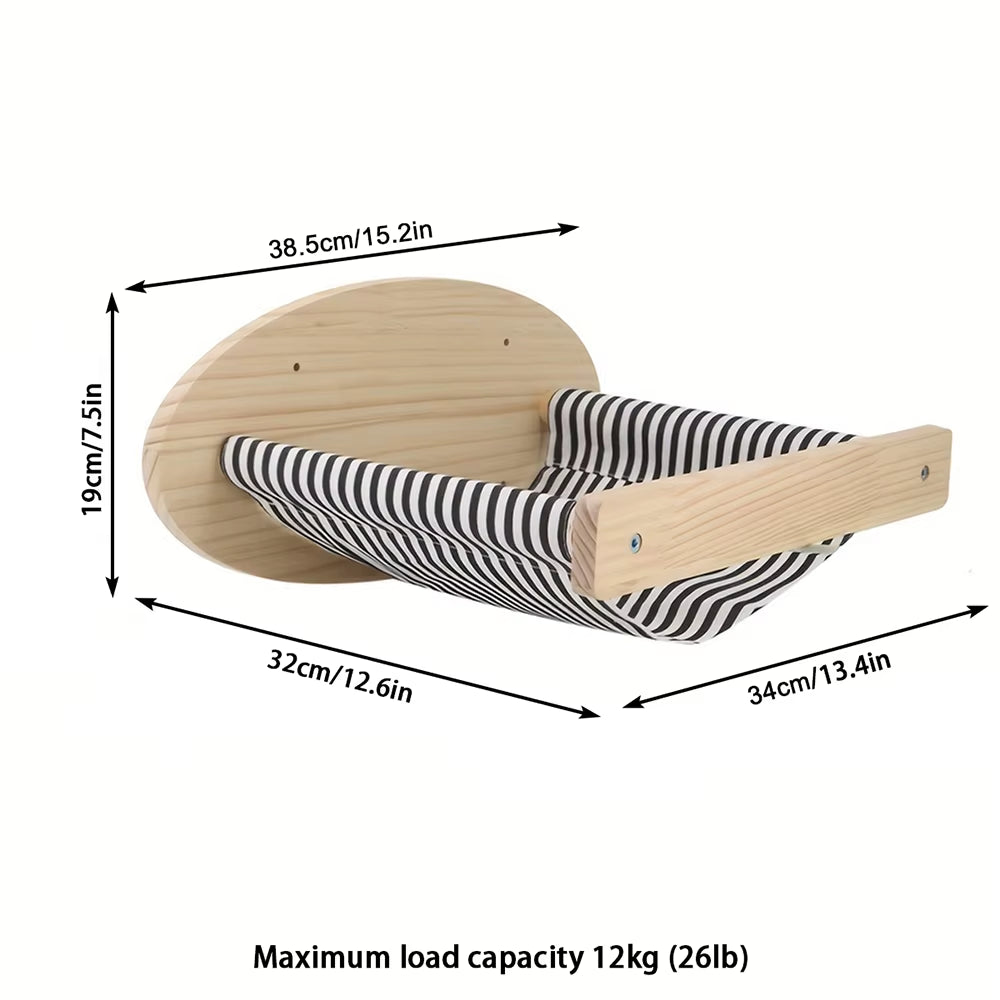 Wall Mounted Cat Shelves Scratching Post Wooden Cat Tree Perches for Wall Cat Steps Ladder Hammock Cat Climbing Wall Furniture