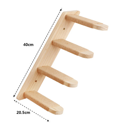 Wall Mounted Cat Shelves Scratching Post Wooden Cat Tree Perches for Wall Cat Steps Ladder Hammock Cat Climbing Wall Furniture
